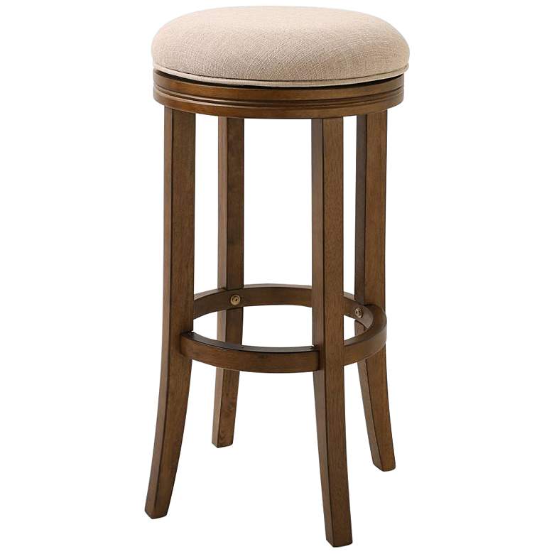 Image 1 Victoria 25" Cream Linen Swivel Counter Stool