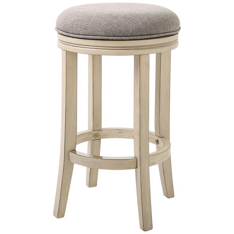 Image 1 Victoria 25" Gray Linen Swivel Counter Stool