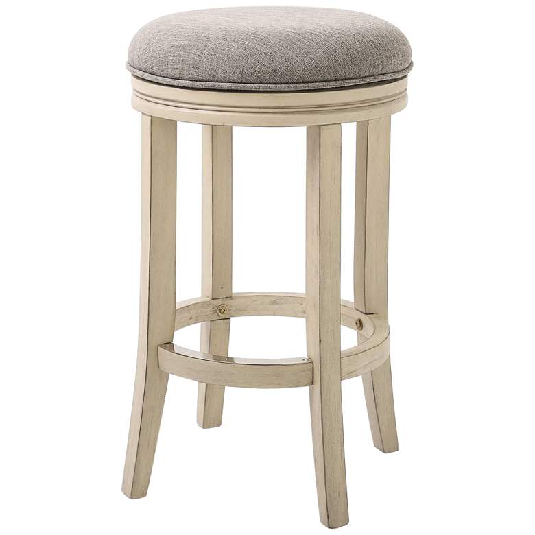 Image 1 Victoria 25 inch Gray Linen Swivel Counter Stool