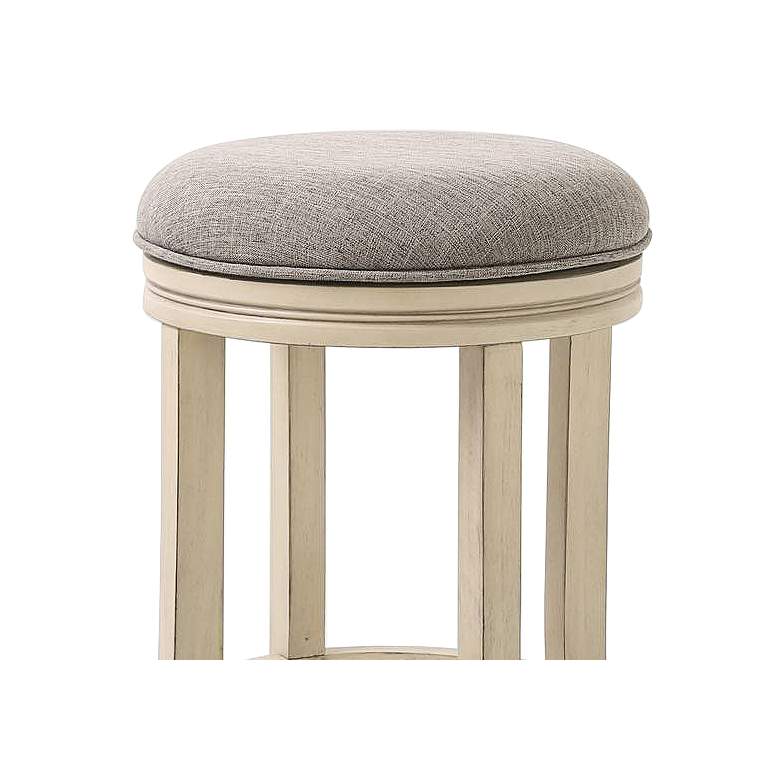 Image 2 Victoria 25 inch Gray Linen Swivel Counter Stool more views