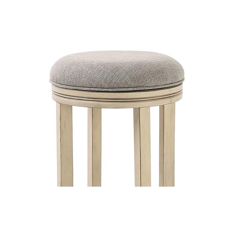 Image 2 Victoria 30 1/2" Gray Linen Fabric Swivel Bar Stool more views