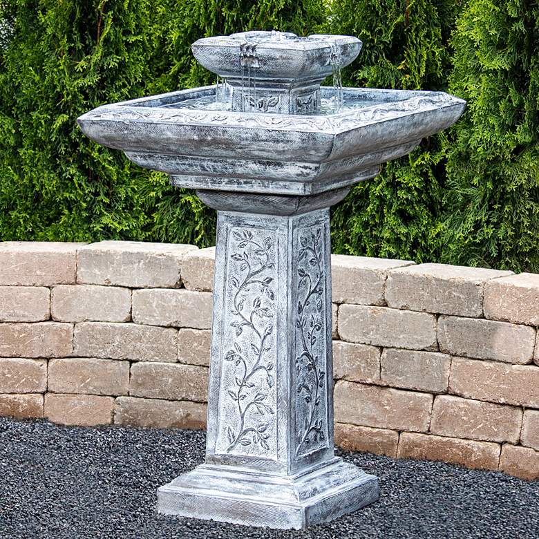 Image 1 Victoria 43 1/2"H Frosted Mocha LED Outdoor Floor Fountain