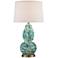 Victoria Blue and White Marbleized Glass Table Lamp