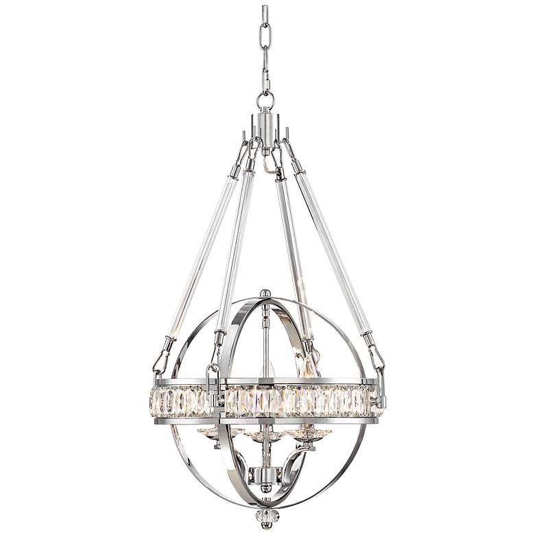 Victoria Chrome 16&quot; Wide Clear Crystal Chandelier