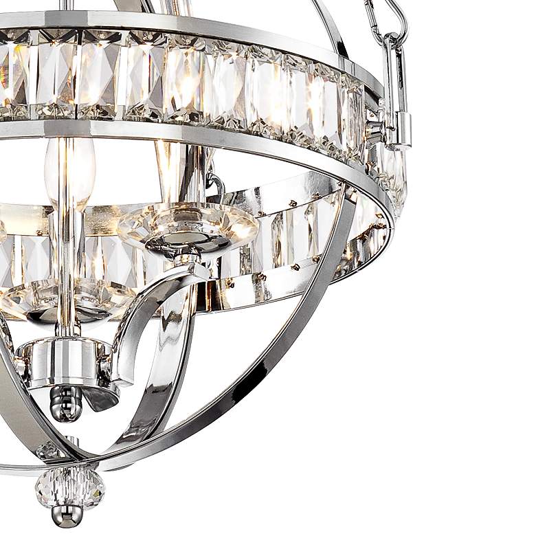 Victoria Chrome 16&quot; Wide Clear Crystal Chandelier more views