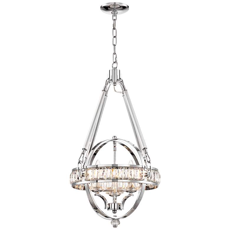 Victoria Chrome 16&quot; Wide Clear Crystal Chandelier more views