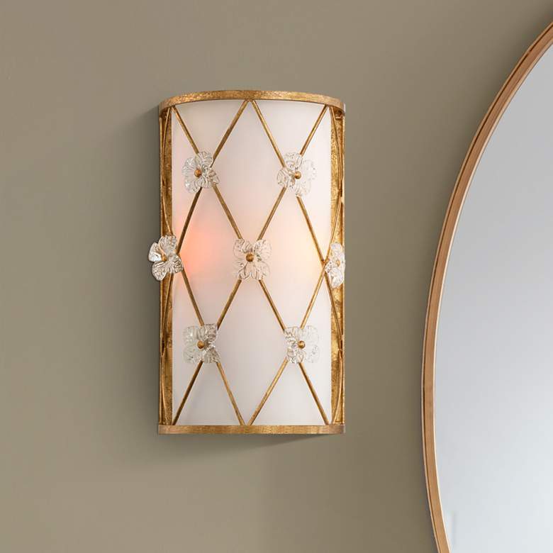 Image 1 Victoria Park 14" High Elara Gold 2-Light Wall Sconce