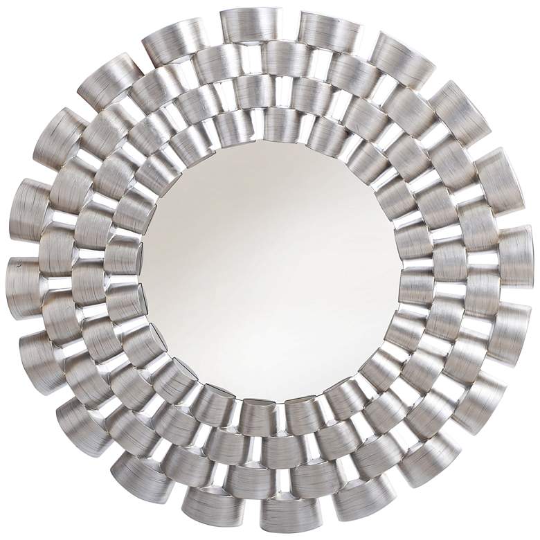 Victoria Silver 47&quot; Round Oversized Wall Mirror