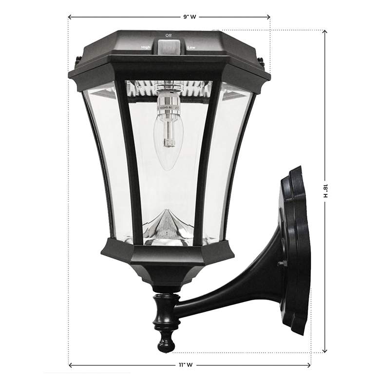 Image 4 Victorian 15" High Black Solar LED Outdoor Post Light more views