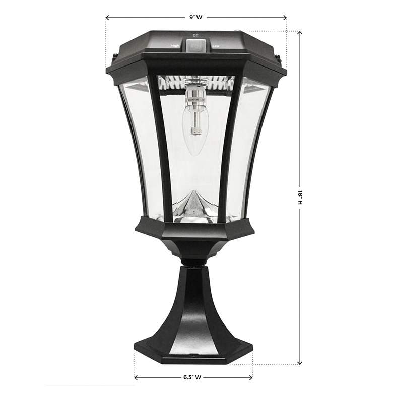 Image 5 Victorian 15" High Black Solar LED Outdoor Post Light more views