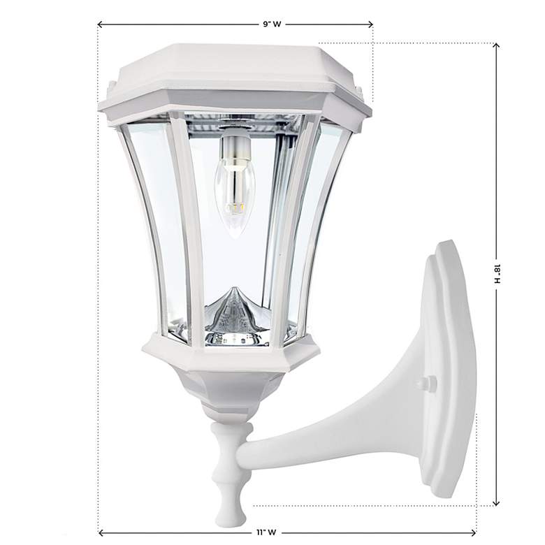 Image 4 Victorian 15 inch High White Solar LED Outdoor Post Light more views