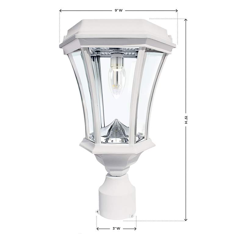 Image 5 Victorian 15 inch High White Solar LED Outdoor Post Light more views
