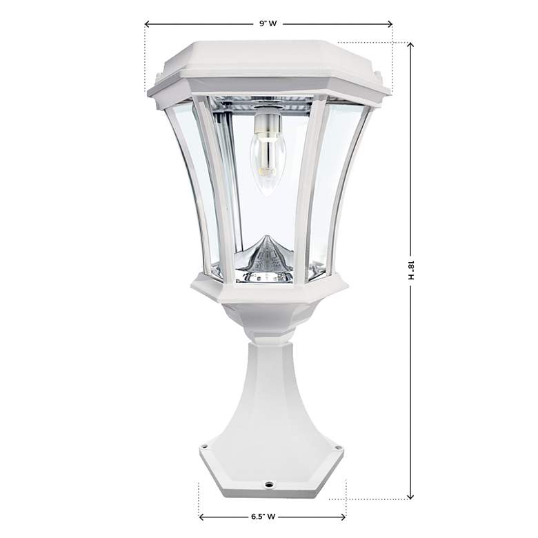 Image 6 Victorian 15" High White Solar LED Outdoor Post Light more views