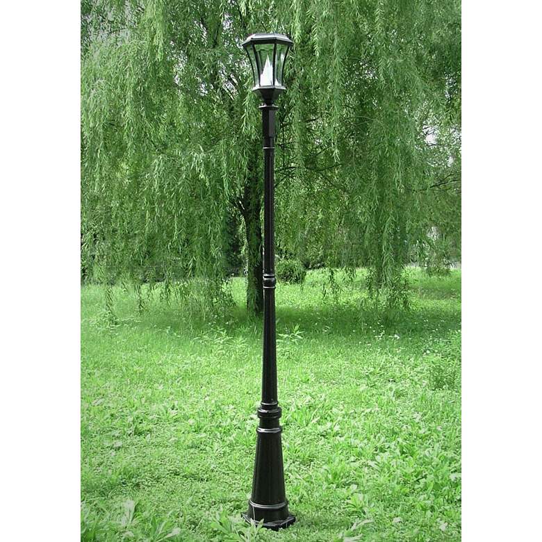 Image 1 Victorian 88 inch HIgh Solar-Powered LED Post Light in Black