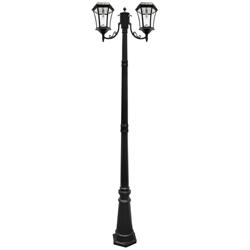 Victorian Black 90&quot;H 2700K LED 2-Lamp Solar Post Light