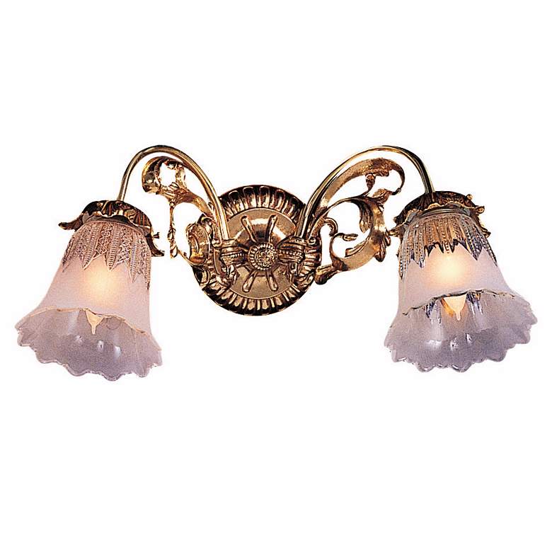 Image 1 Victorian Brass 15 inch Wide Two Light Wall Sconce