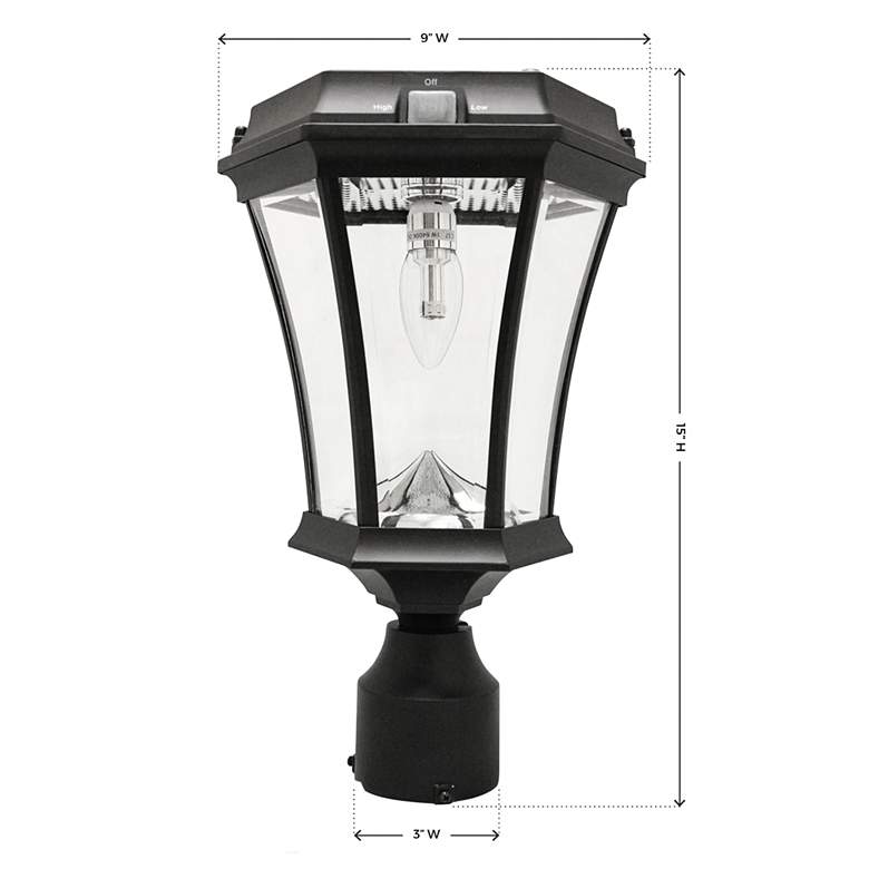 Image 6 Victorian Bulb Black Solar LED Dusk to Dawn Outdoor Light more views
