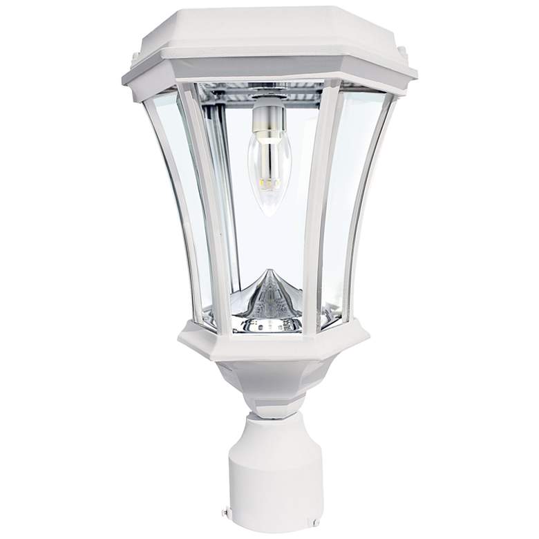 Image 1 Victorian Bulb White Solar LED Dusk to Dawn Outdoor Light