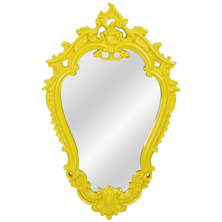 Image 1 Victorian Canary Yellow 22 1/4 inch x 35 inch Framed Wall Mirror