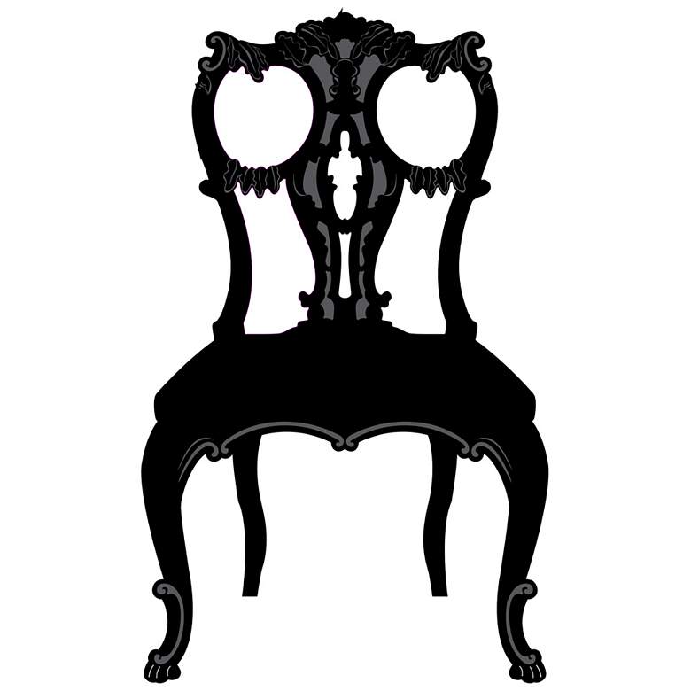 Image 2 Victorian Chair Black and Gray Wall Decal