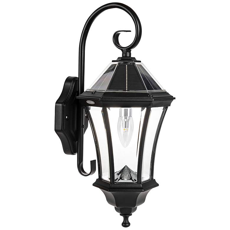 Image 2 Victorian Morph 21" High Black Solar LED Outdoor Wall Light