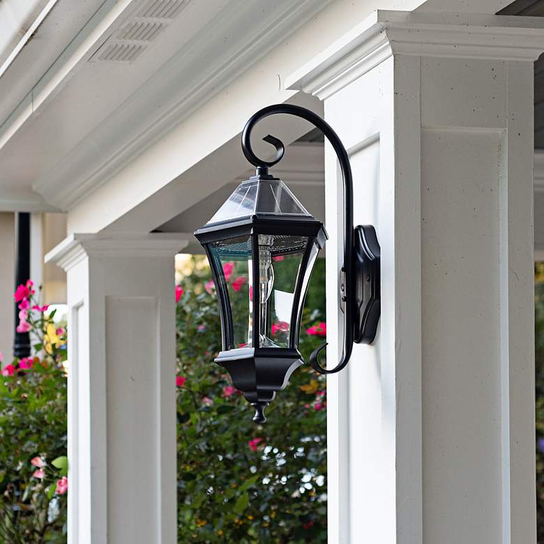 Image 5 Victorian Morph 21" High Black Solar LED Outdoor Wall Light more views