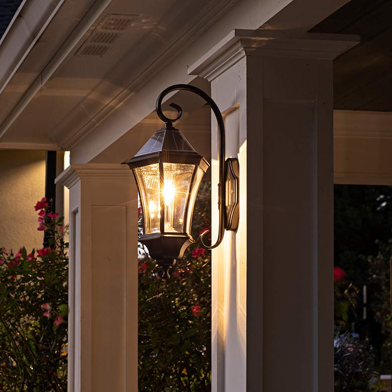 Image 6 Victorian Morph 21" High Black Solar LED Outdoor Wall Light more views