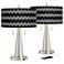 Victory March Vicki Brushed Nickel USB Table Lamps Set of 2
