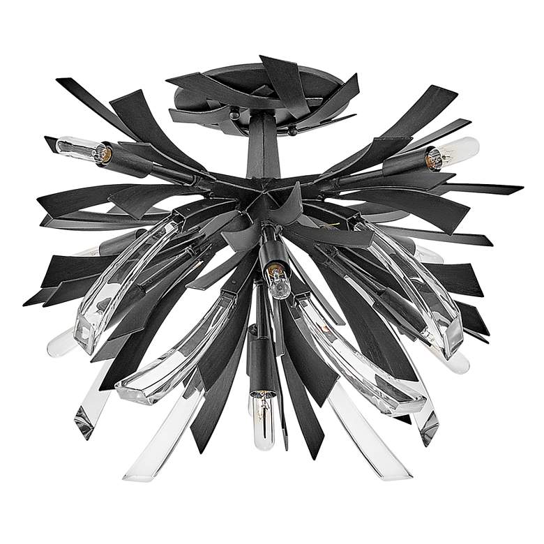 Image 4 Vida 24" Wide Brushed Graphite Steel 9-Light Ceiling Light more views