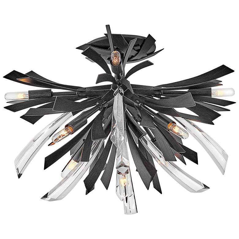 Image 6 Vida 24" Wide Brushed Graphite Steel 9-Light Ceiling Light more views