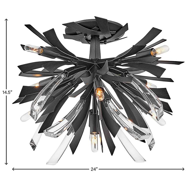 Image 7 Vida 24" Wide Brushed Graphite Steel 9-Light Ceiling Light more views