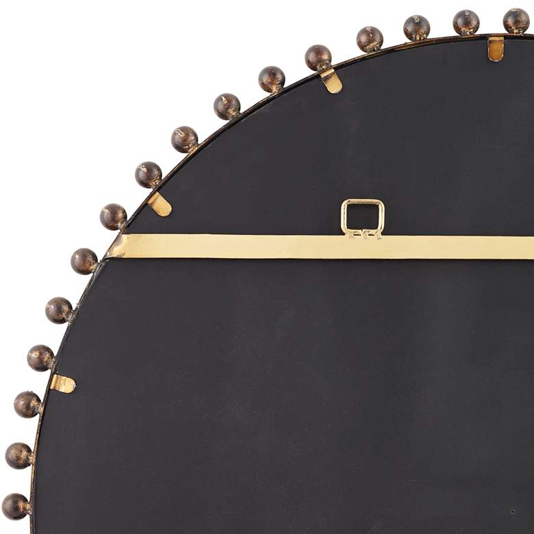 Image 5 Vidalla Matte Dark Bronze Beaded 32" Round Wall Mirror more views