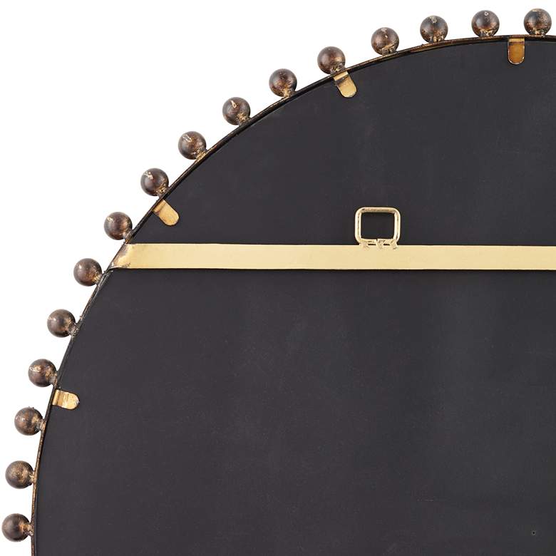 Image 4 Vidalla Matte Dark Bronze Beaded 32 inch Round Wall Mirror more views