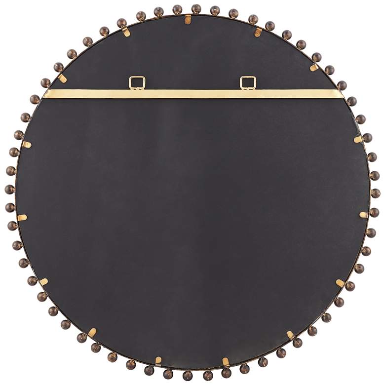 Image 7 Vidalla Matte Dark Bronze Beaded 32" Round Wall Mirror more views
