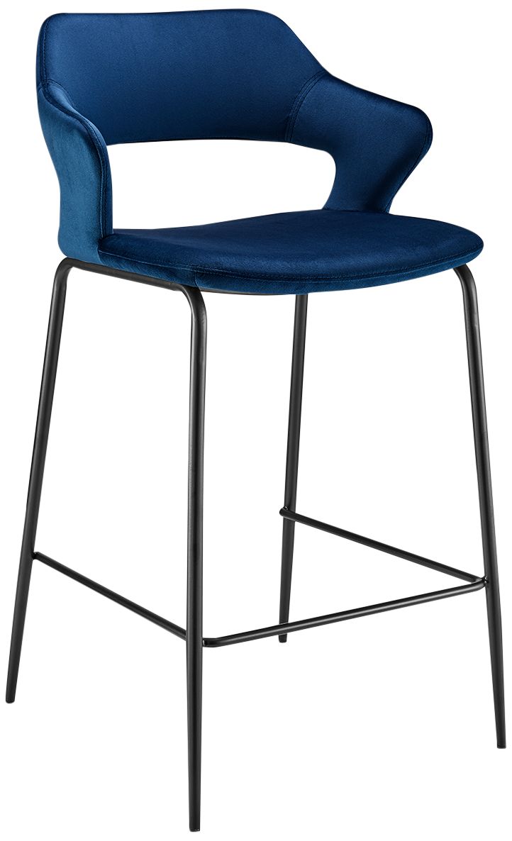 Vidar 26" Blue Velvet Counter Stool