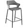 Vidar 26" Gray Velvet Counter Stool