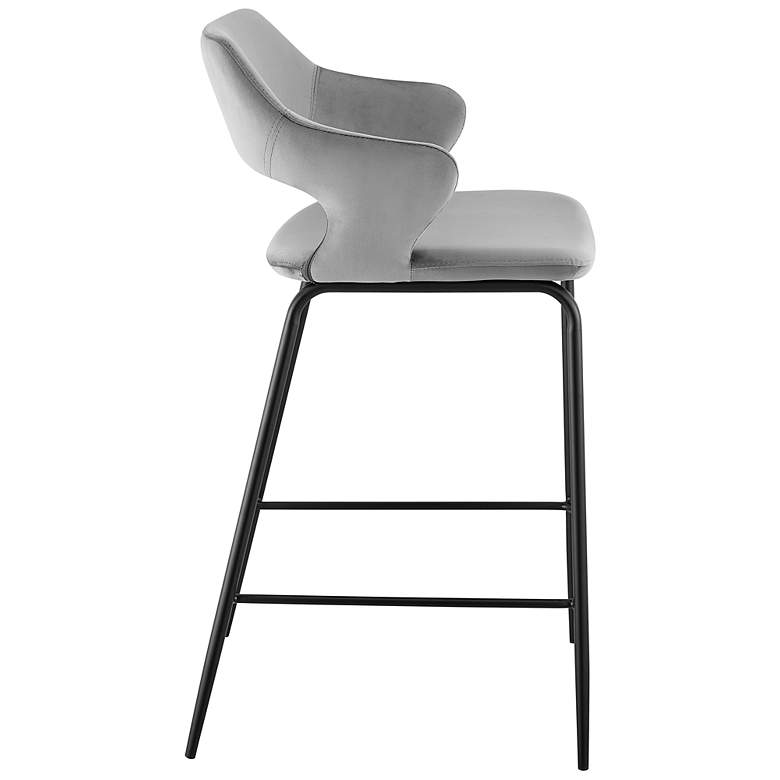 Image 6 Vidar 26" Gray Velvet Counter Stool more views