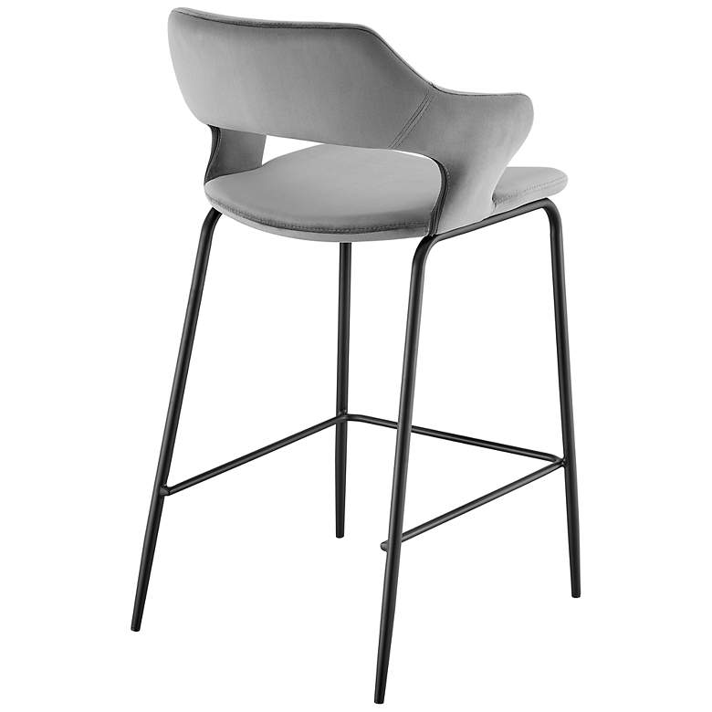 Image 7 Vidar 26" Gray Velvet Counter Stool more views