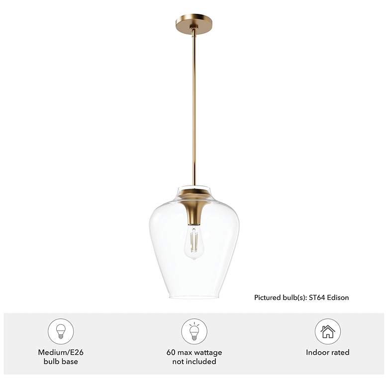 Image 5 Vidria Clear Glass 1 Light 12 Inch Pendant more views