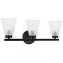 2_Vienna 21" Wide 3 Light Matte Black Vanity With Clear Ribbed Glass