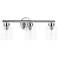 Vienna 21"W 3 Light Polished Chrome Vanity w/ Clear Ribbed Glass Shade