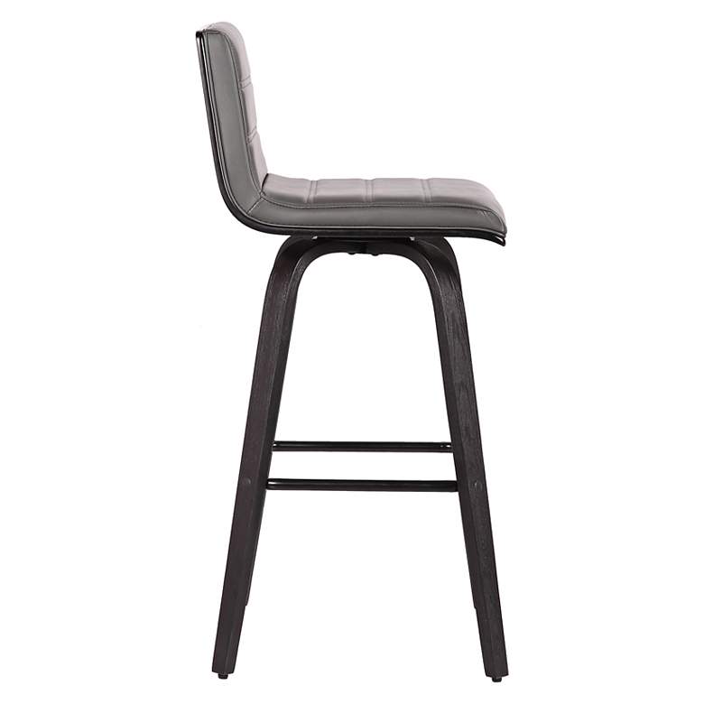 Image 3 Vienna 25 1/4" Gray Faux Leather Swivel Counter Stools Set of 2 more views