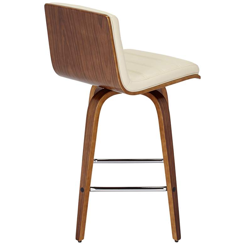 Image 6 Vienna 25 1/4" Cream and Walnut Swivel Counter Stool more views