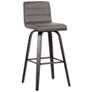 Vienna 25 1/4" Gray Faux Leather Swivel Counter Stool
