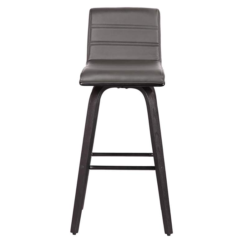 Vienna 25 1/4&quot; Gray Faux Leather Swivel Counter Stool more views