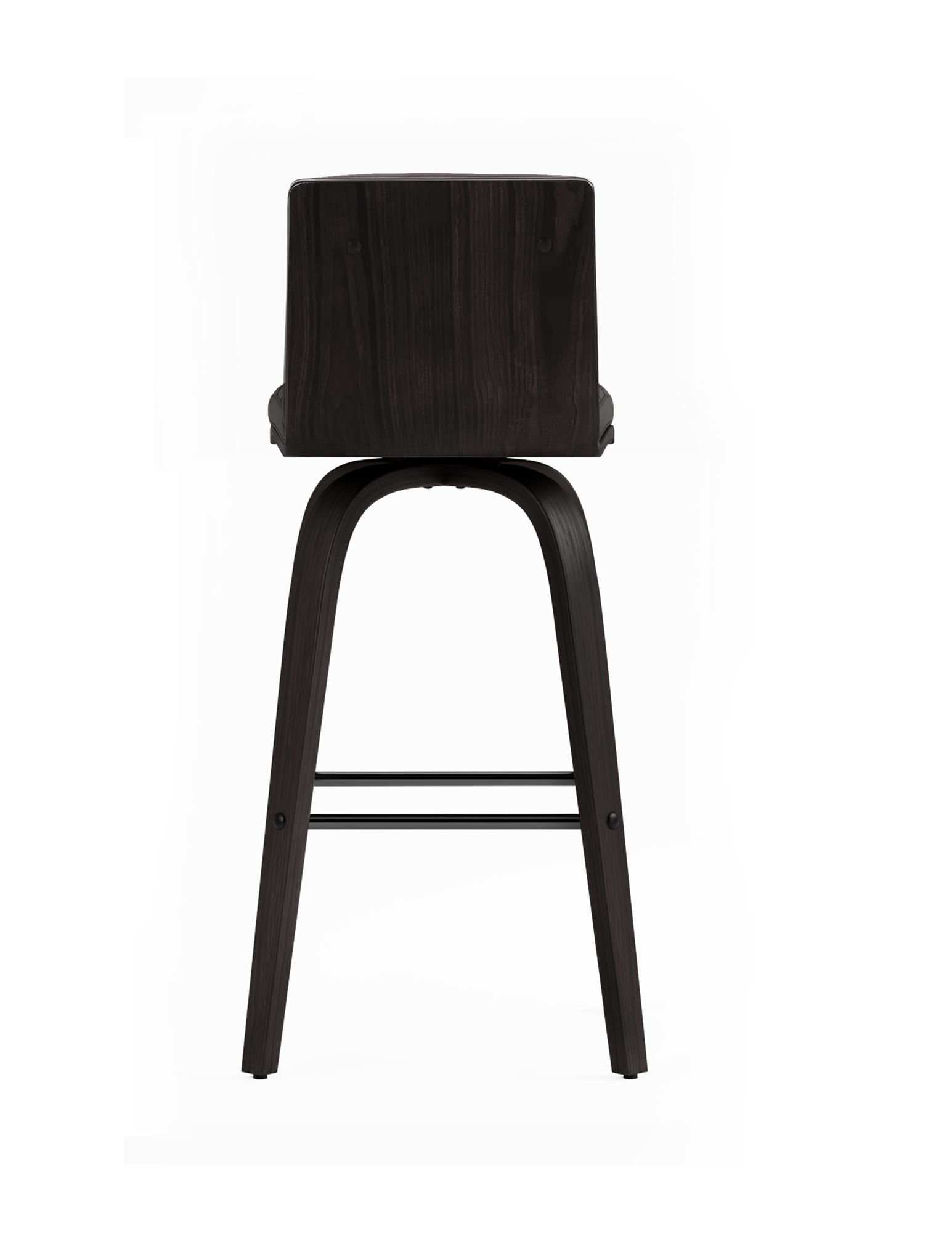 Image 3 Vienna 26 in. Swivel Barstool in Gray Faux Leather and Black Wood more views