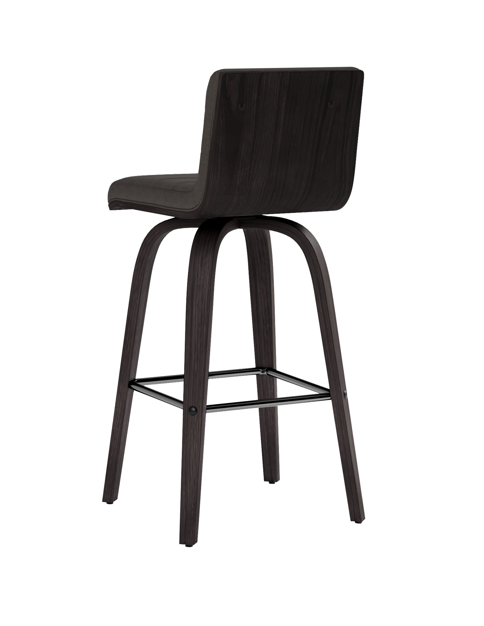 Image 5 Vienna 26 in. Swivel Barstool in Gray Faux Leather and Black Wood more views