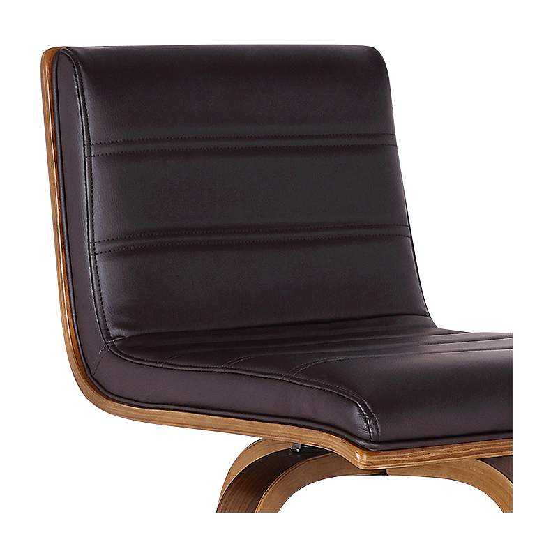 Image 2 Vienna 26 in. Swivel Barstool in Walnut Finish with Brown Faux Leather more views