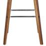 Vienna 26 in. Swivel Barstool in Walnut Finish with Brown Faux Leather