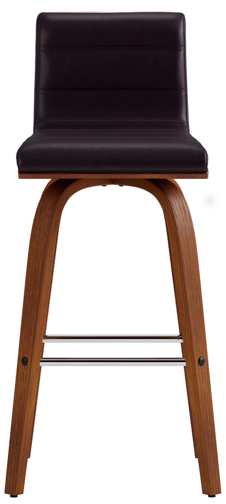 Image 4 Vienna 26 in. Swivel Barstool in Walnut Finish with Brown Faux Leather more views